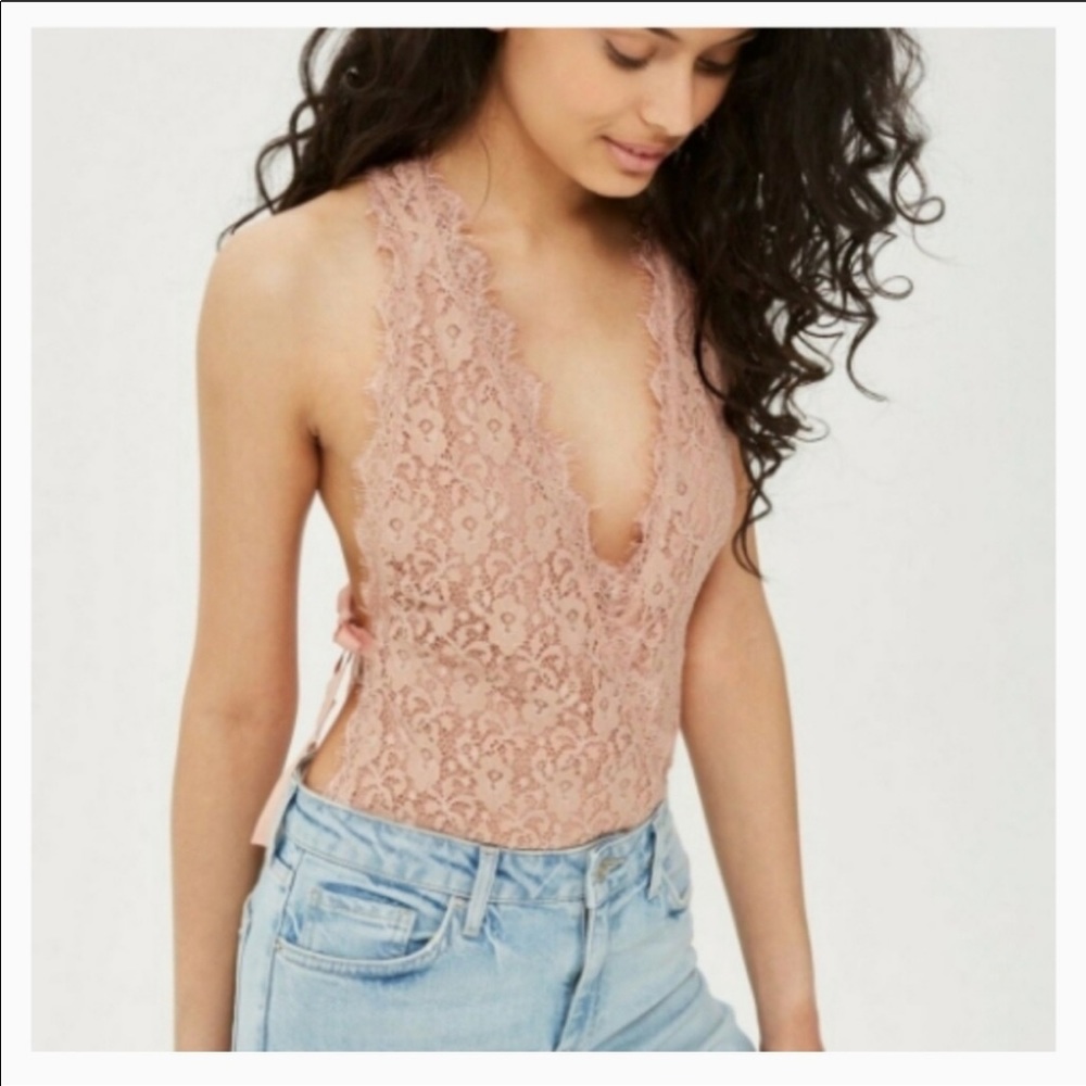 NWOT TopShop Plunging Lacework Bodysuit